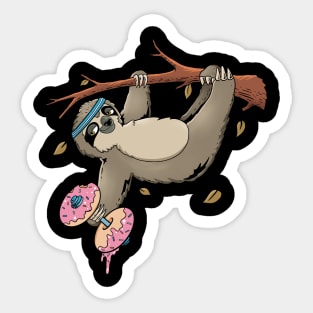 Slow and Steady Gains: The Gym Sloth's Fitness Journey Sticker